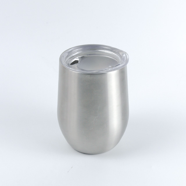12オンスカスタムステンレス鋼コーヒーマグ二重壁卵ワインカップ蓋付きトラベルワインタンブラー