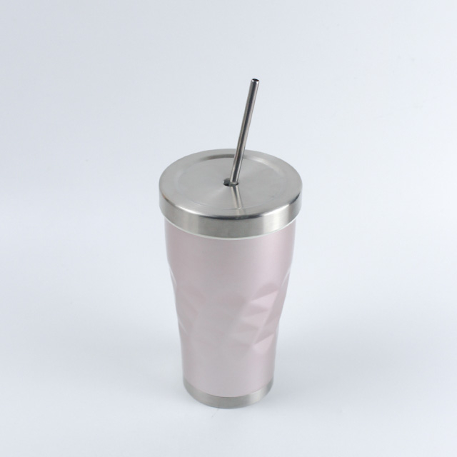 20 オンス電気めっきペイント二重壁ステンレス鋼絶縁タンブラースポーツカートラベルドリンクボトル蓋とストロー付き 