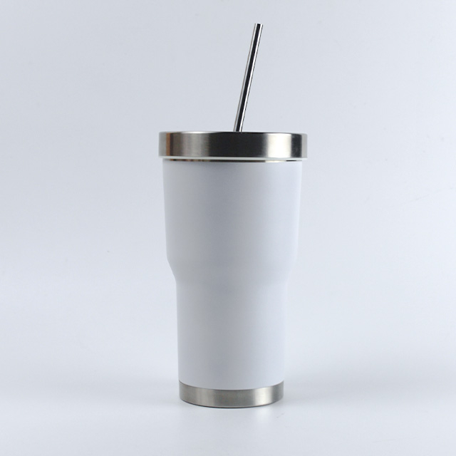 20オンス二重壁ステンレス鋼断熱タンブラースポーツカートラベルドリンクボトル蓋とストロー付き 