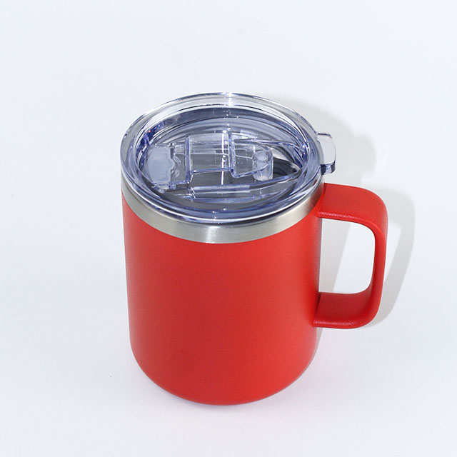 12.5オンスカスタマイズされたロゴ卸売二重壁コーヒータンブラーステンレス鋼キャンプマグ、スライド/フリップ蓋付きバルク