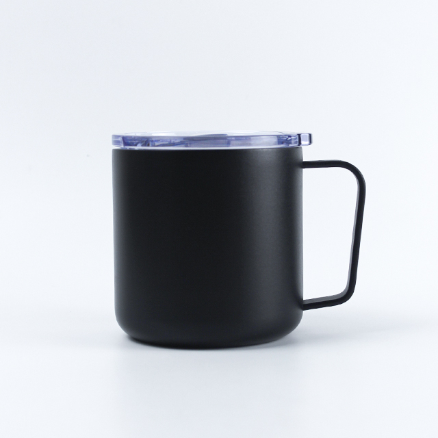 12オンスの卸売二重壁真空トラベルタンブラーカップマグ、ハンドルとスリップ蓋付き