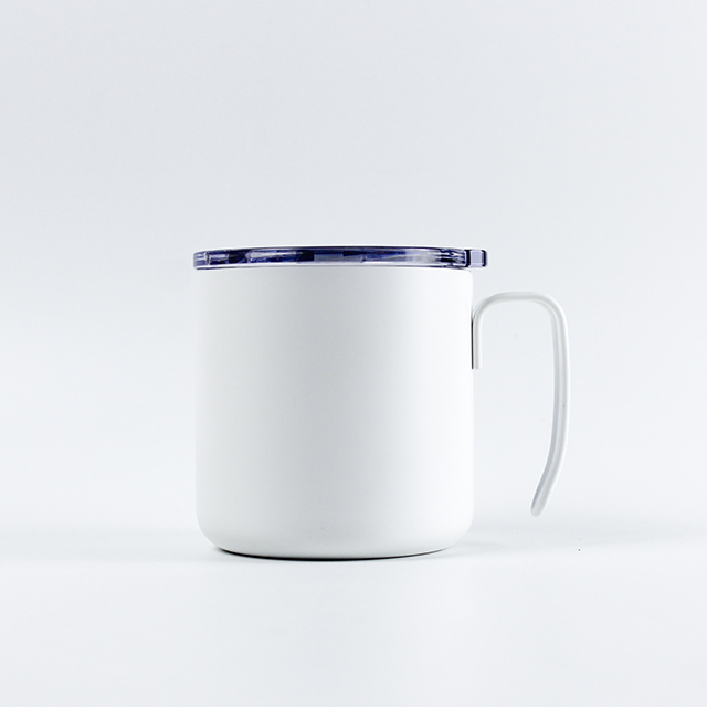 12オンス カスタマイズされたロゴ ステンレス鋼 二重壁真空断熱コーヒーマグ キャンプマグ スリップ蓋付き