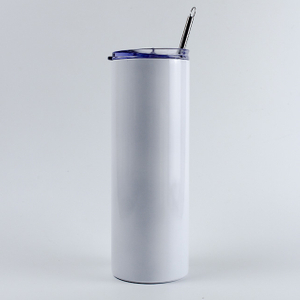 21 オンス ストレート スキニー ステンレス鋼真空昇華ブランク タンブラー リップとステンレス鋼ストロー付き