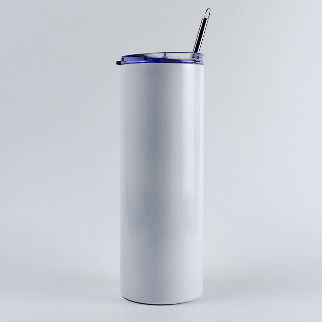 21 オンス ストレート スキニー ステンレス鋼真空昇華ブランク タンブラー リップとステンレス鋼ストロー付き