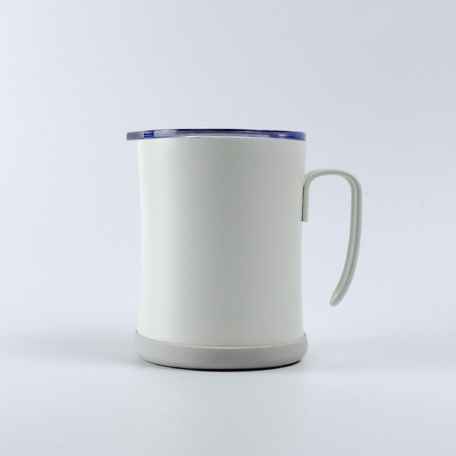 13オンスのステンレス鋼二重壁真空コーヒーマグ卸売、シリコンコースターと蓋付き 