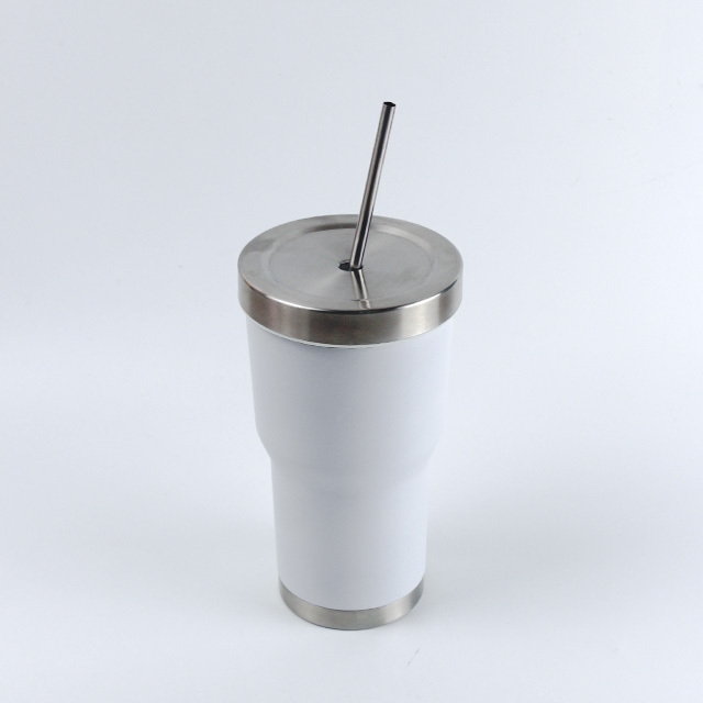 20オンス二重壁ステンレス鋼断熱タンブラースポーツカートラベルドリンクボトル蓋とストロー付き 