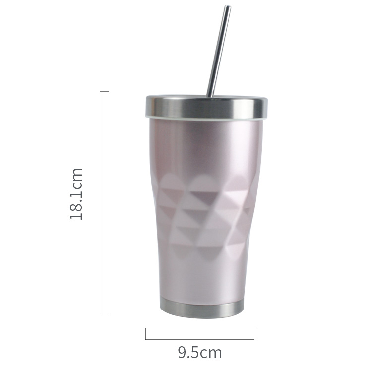 20 オンス電気めっきペイント二重壁ステンレス鋼絶縁タンブラースポーツカートラベルドリンクボトル蓋とストロー付き