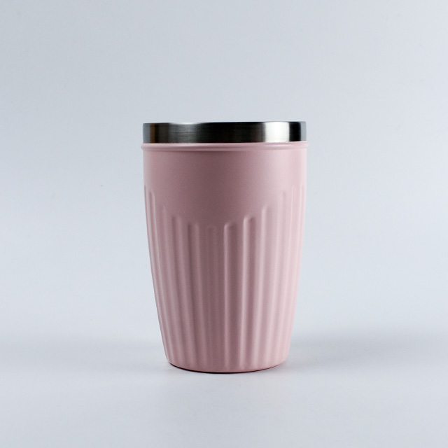 12オンスのファッショナブルなデザインの二重壁断熱真空コーヒータンブラー、蓋付き